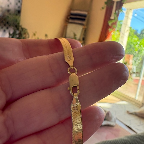 Gold-Plated Sterling Silver Herringbone Necklace - Picture 4 of 6